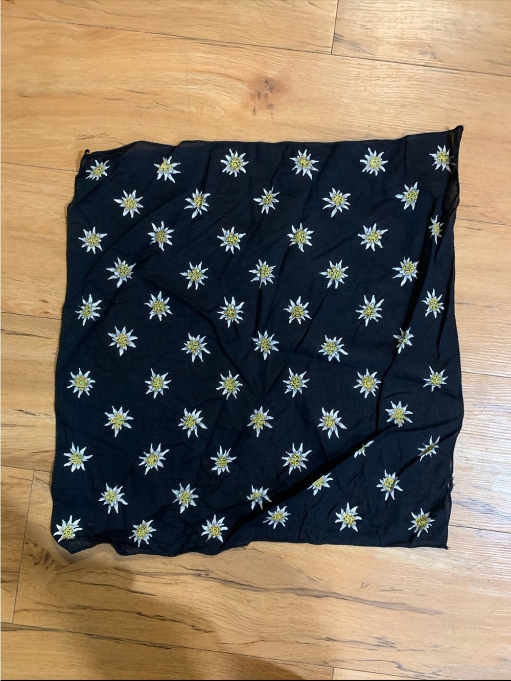 Black floral bandana